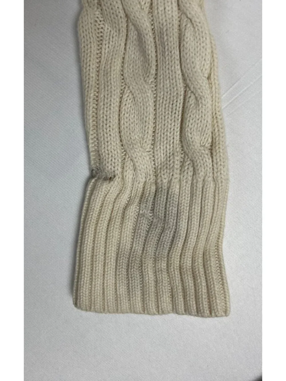 Ralph Lauren Women M Cream Cable Knit V-Neck Button Cardigan Sweater - Picture 6 of 9